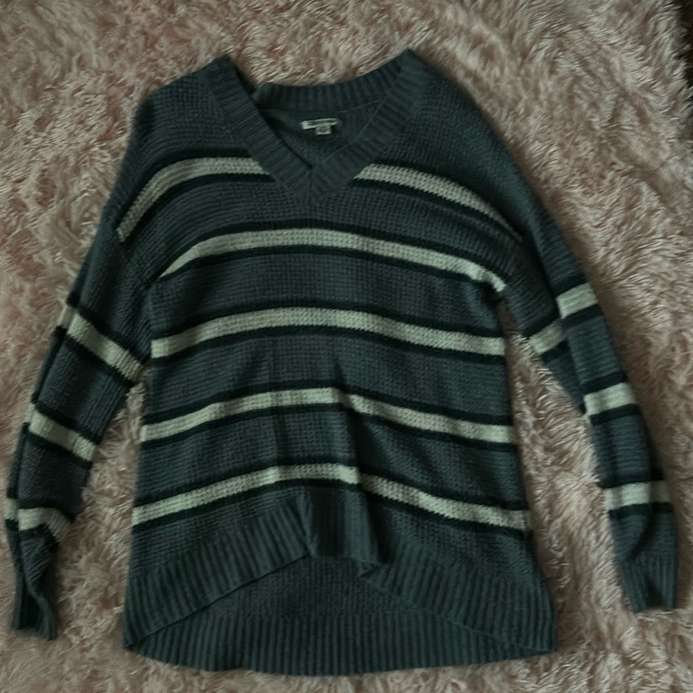 American Eagle Blue Striped Sweater